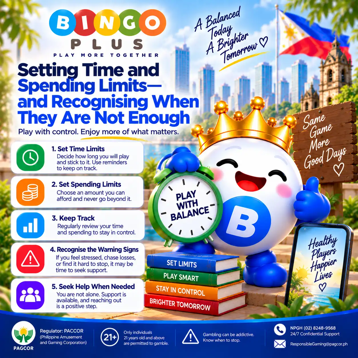 Responsible play guide to time and spending limits