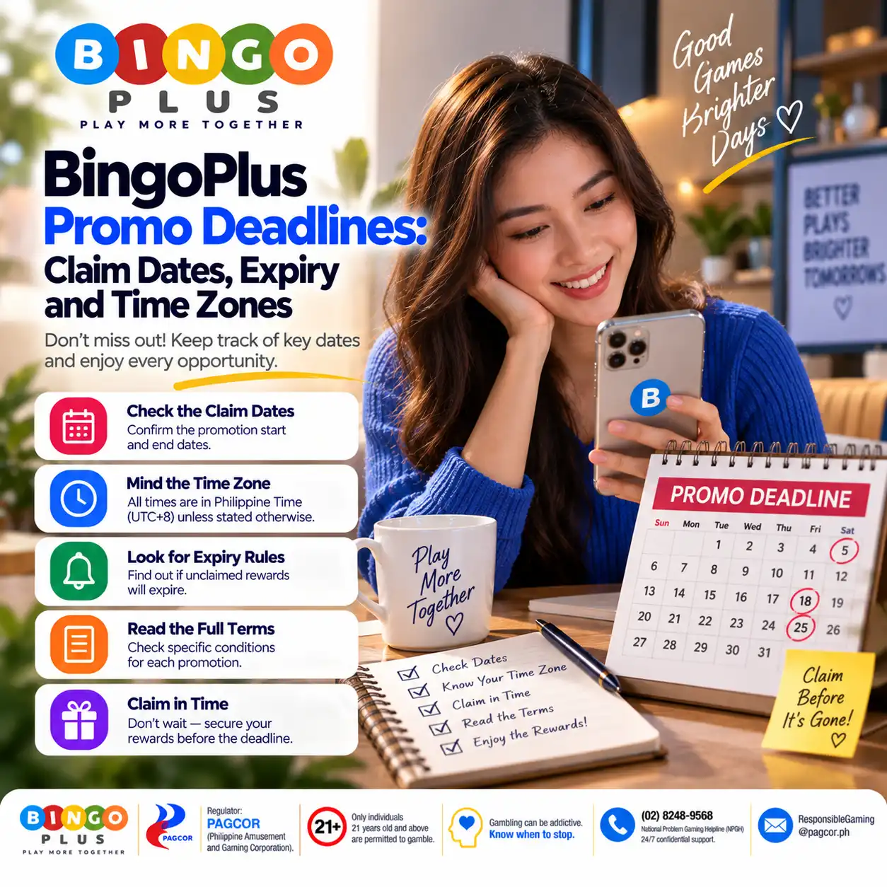 How to check BingoPlus promo claim dates, expiry and time zones