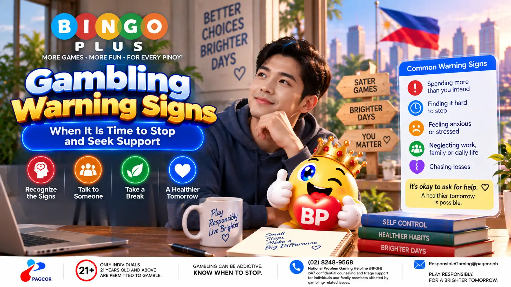 Gambling warning signs and guidance on when to stop and seek support