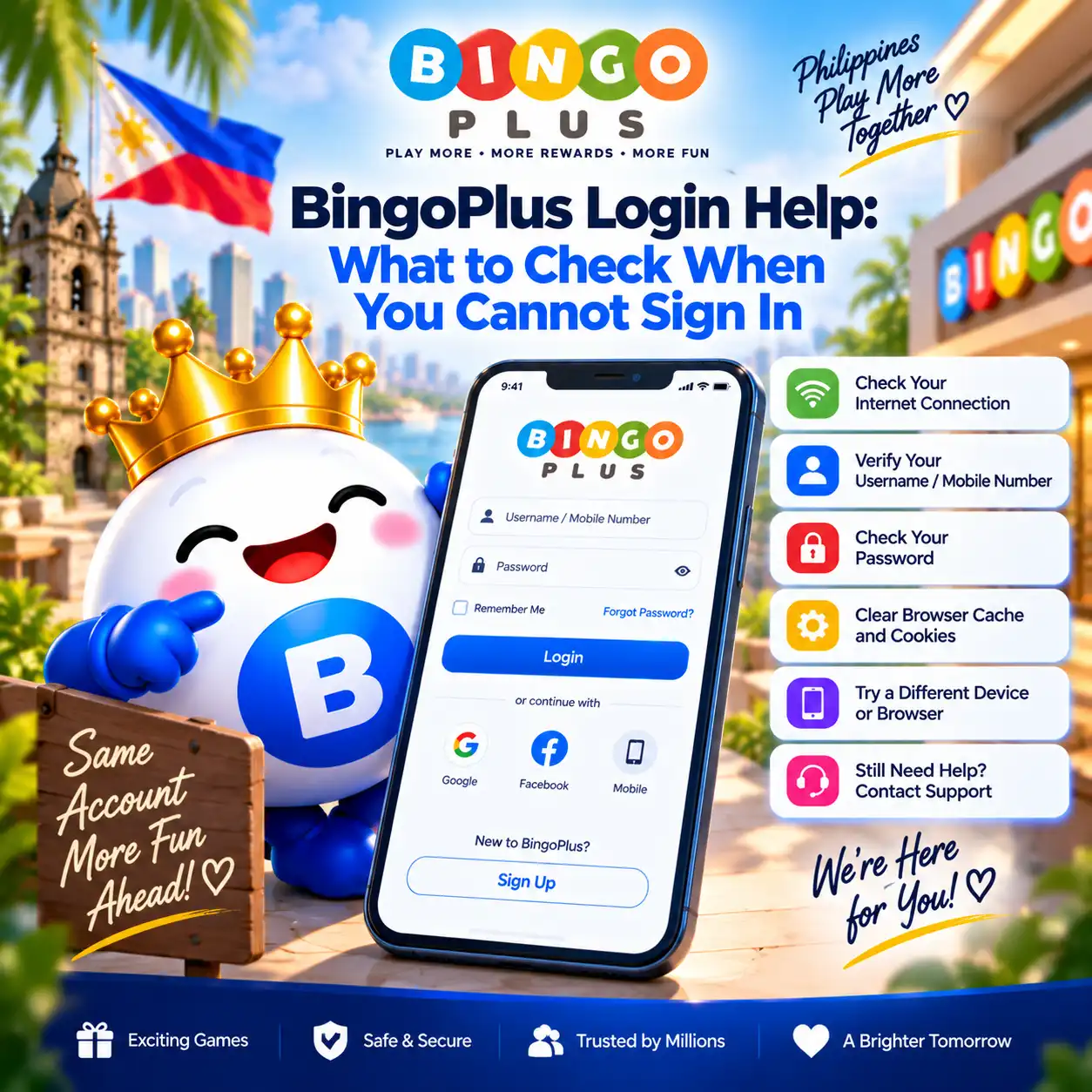 BingoPlus sign-in troubleshooting and account access help