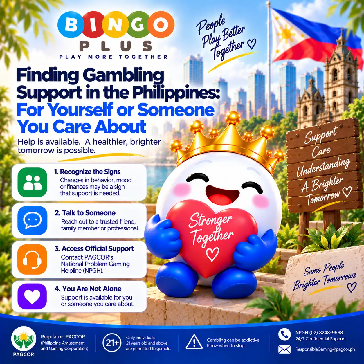 Responsible gaming support for individuals and families in the Philippines