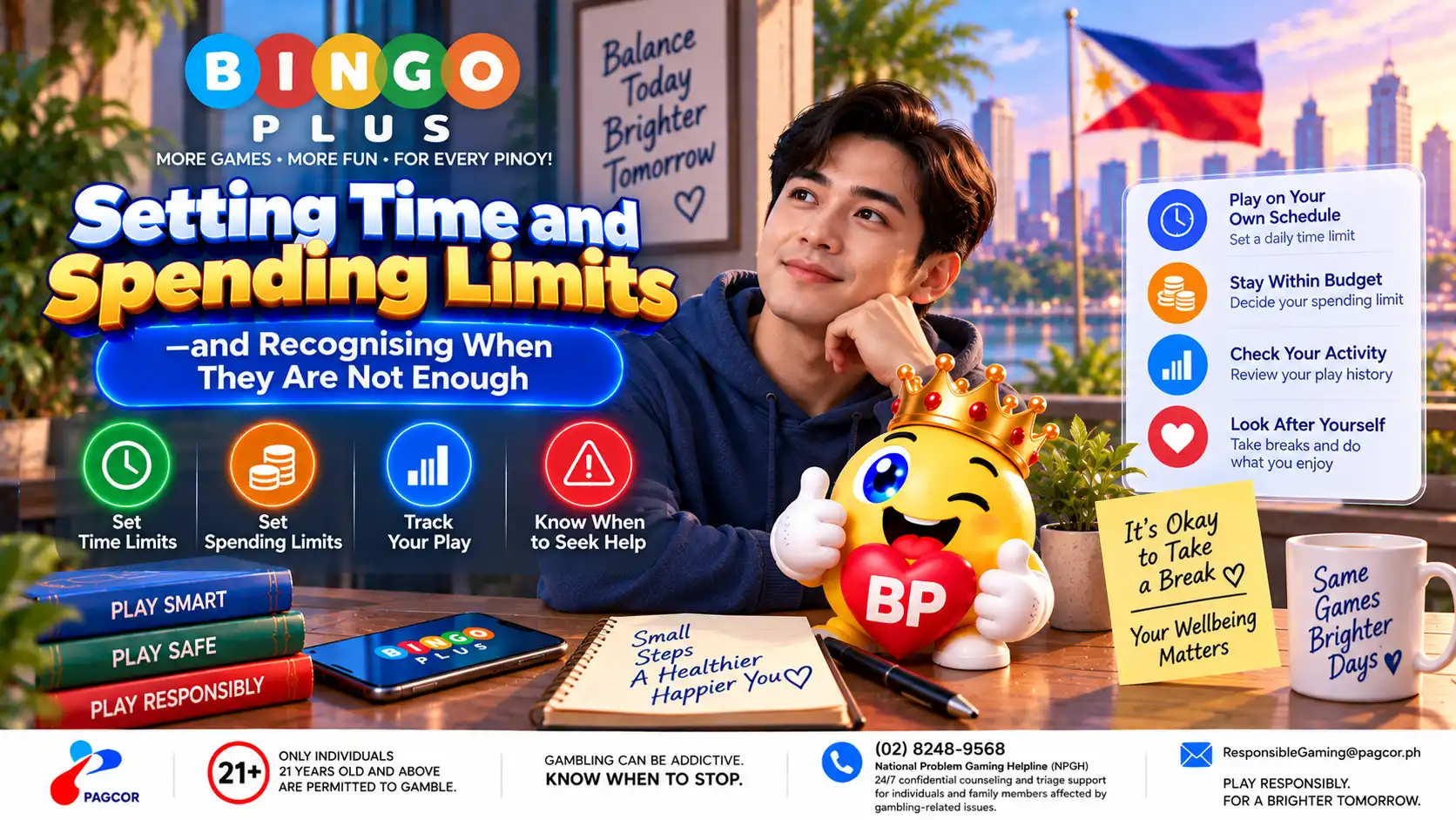 Setting time and spending limits for responsible play