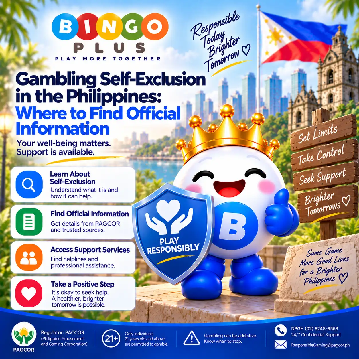 Where to find official self-exclusion information in the Philippines