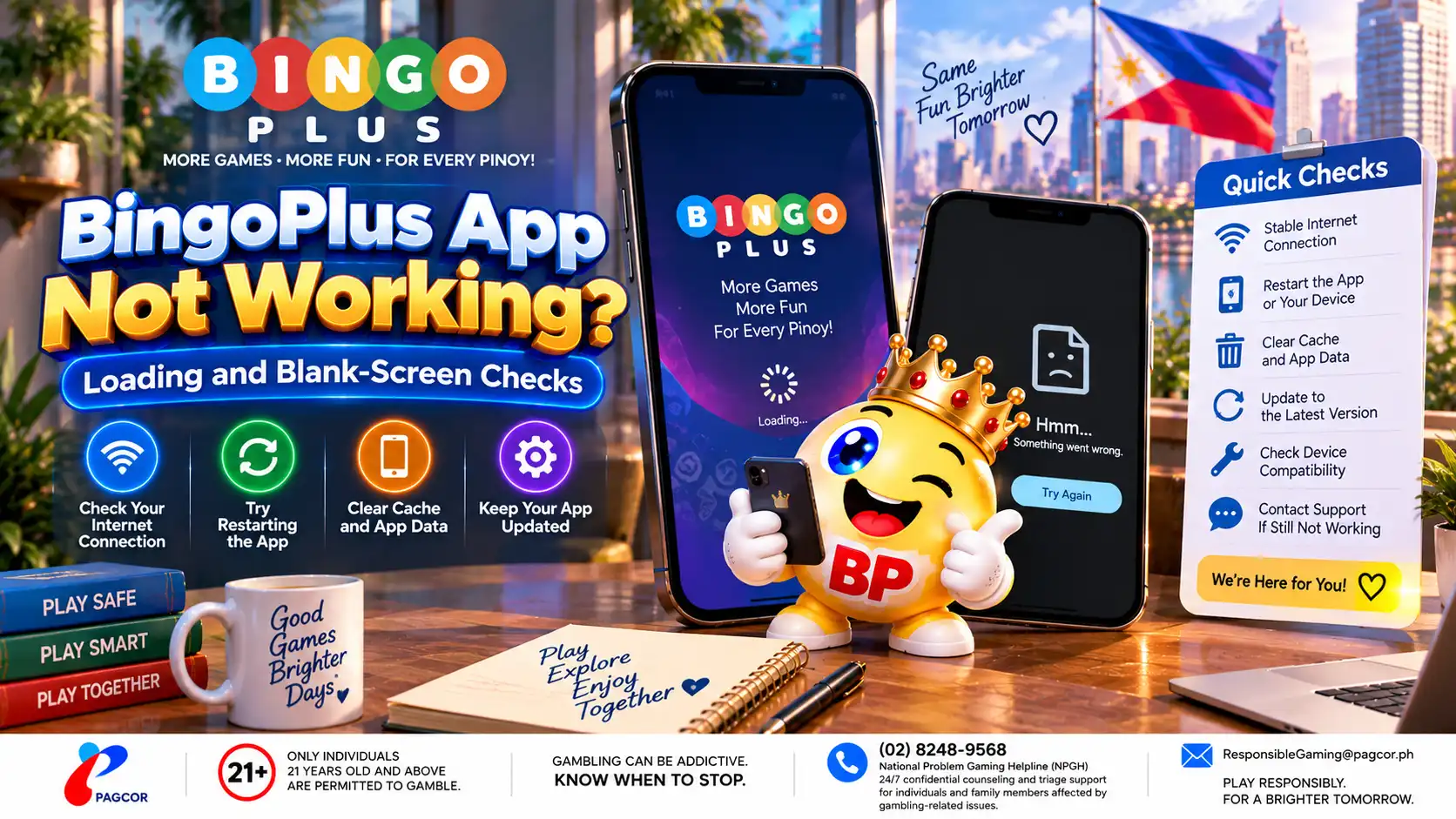 BingoPlus app loading and blank-screen troubleshooting guide