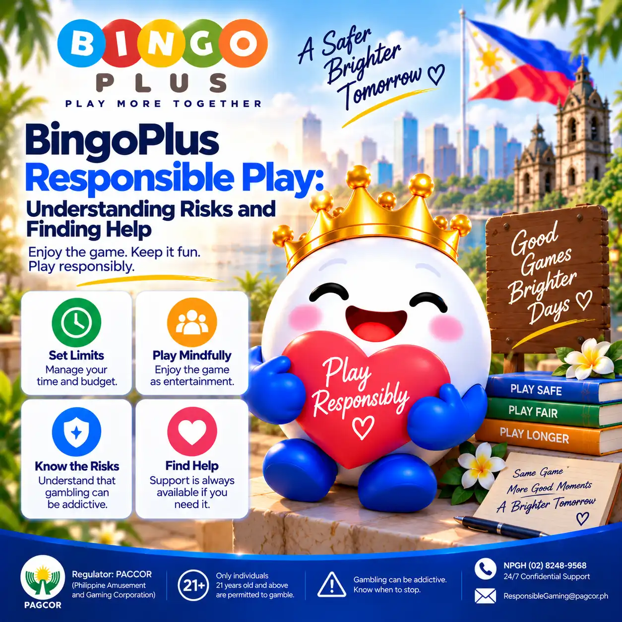 Responsible play information and support for BingoPlus users