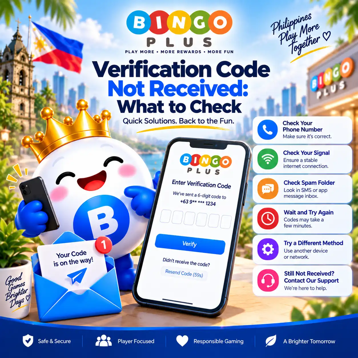 Help when a BingoPlus verification code is not received