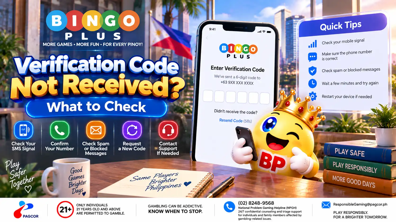 BingoPlus verification code troubleshooting for account access