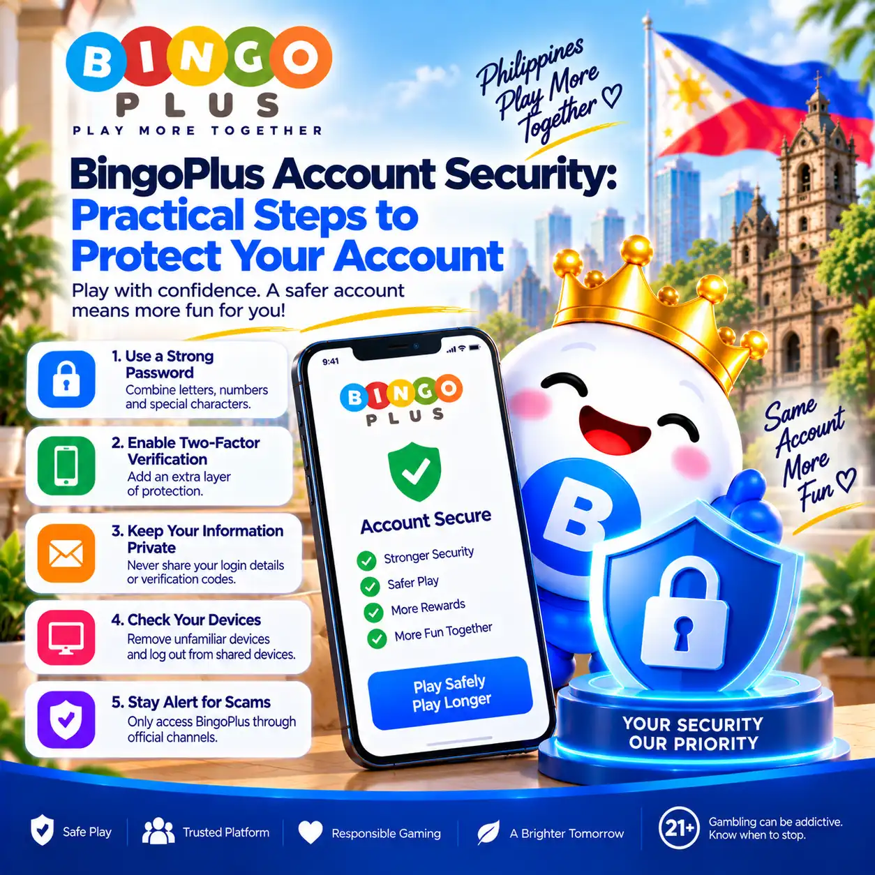 Practical steps for protecting a BingoPlus account